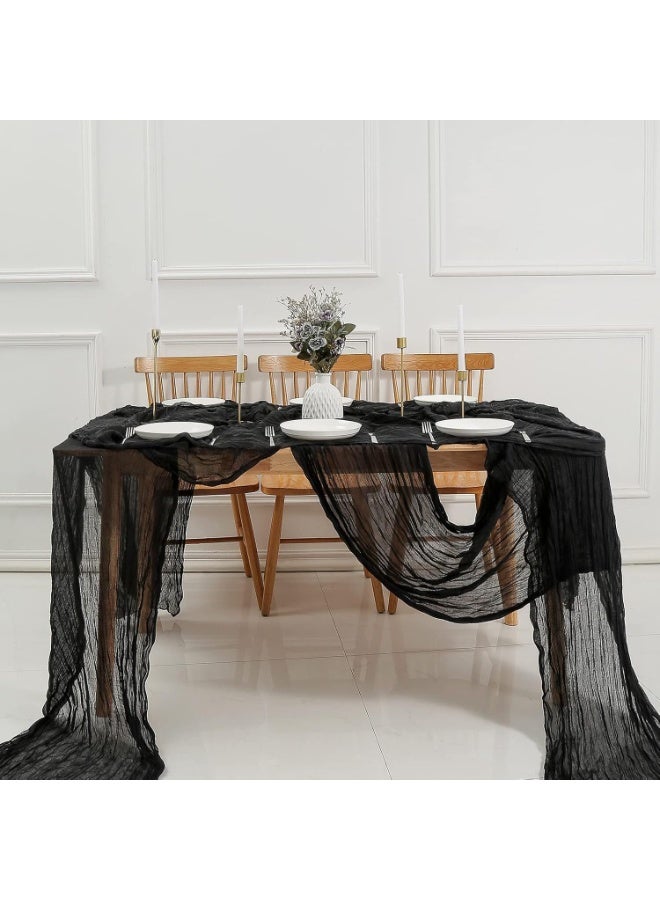 اسرلي وايت مفرش طاولة من قماش الجبن، مفرش طاولة من قماش الجبن الأسود، مفرش طاولة من الشاش بنمط بوهيمي - Image 5